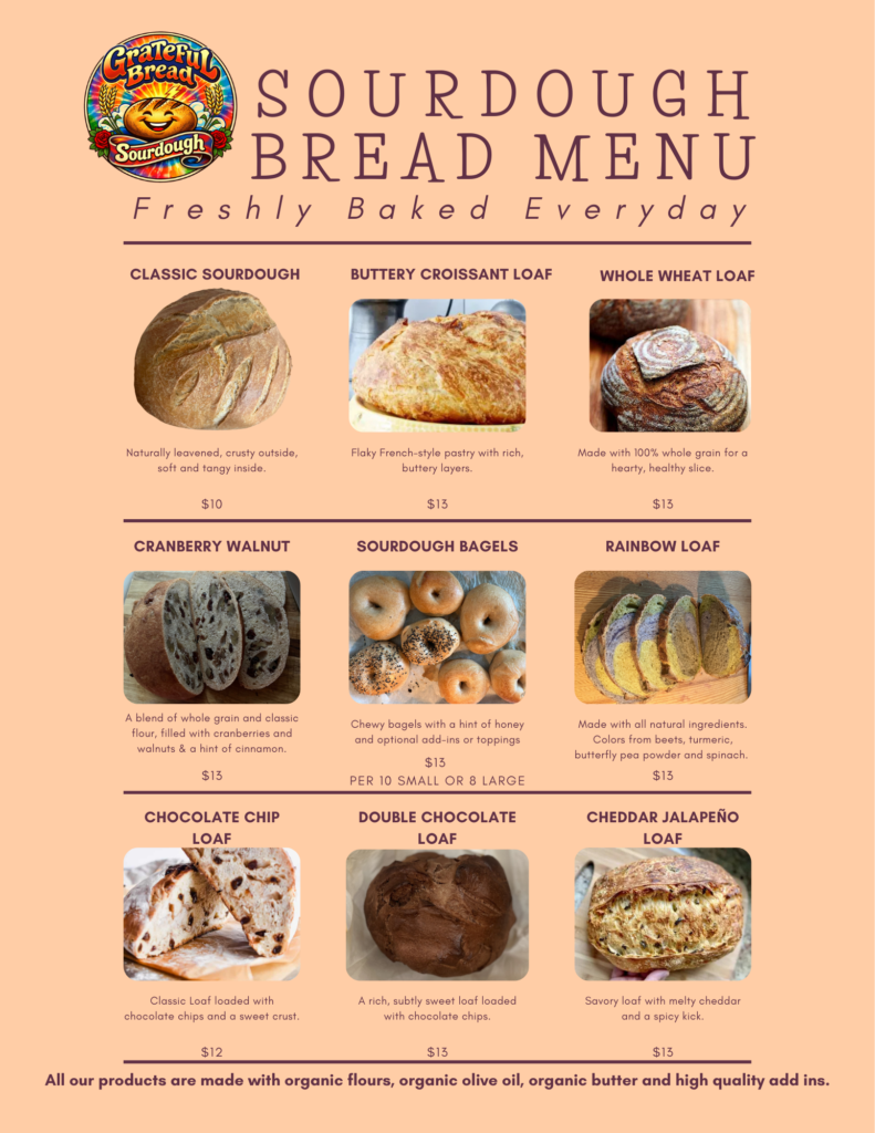 sourdough bread menu