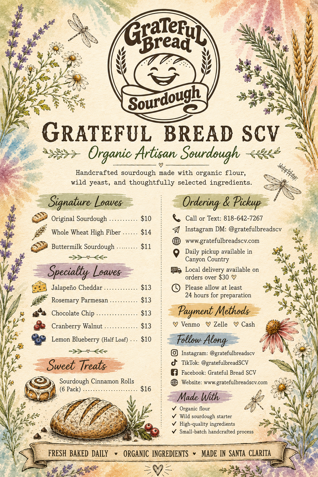menu grateful bread scv