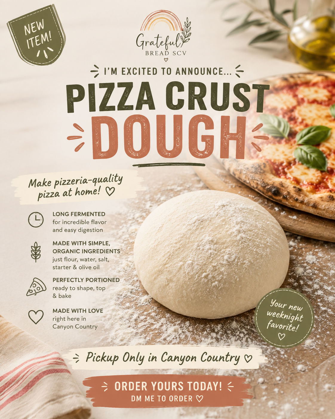 Menu Pizza Crust Dough