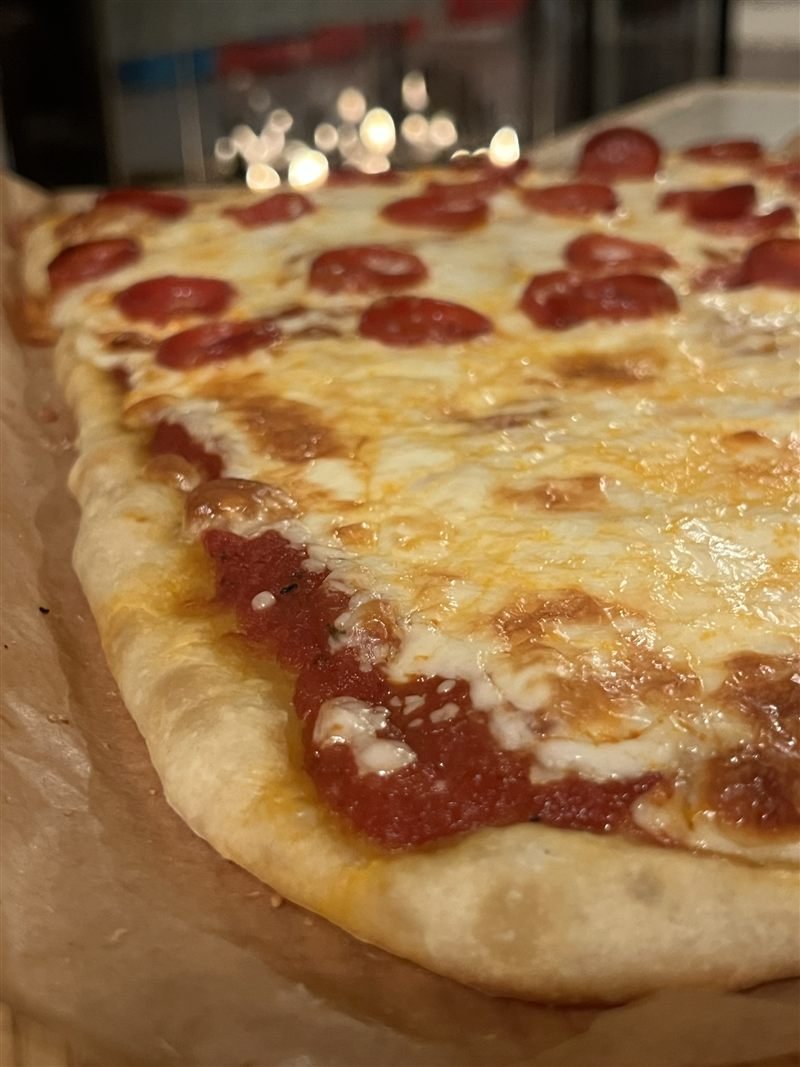 Pizza made with Grateful Bread sourdough pizza dough